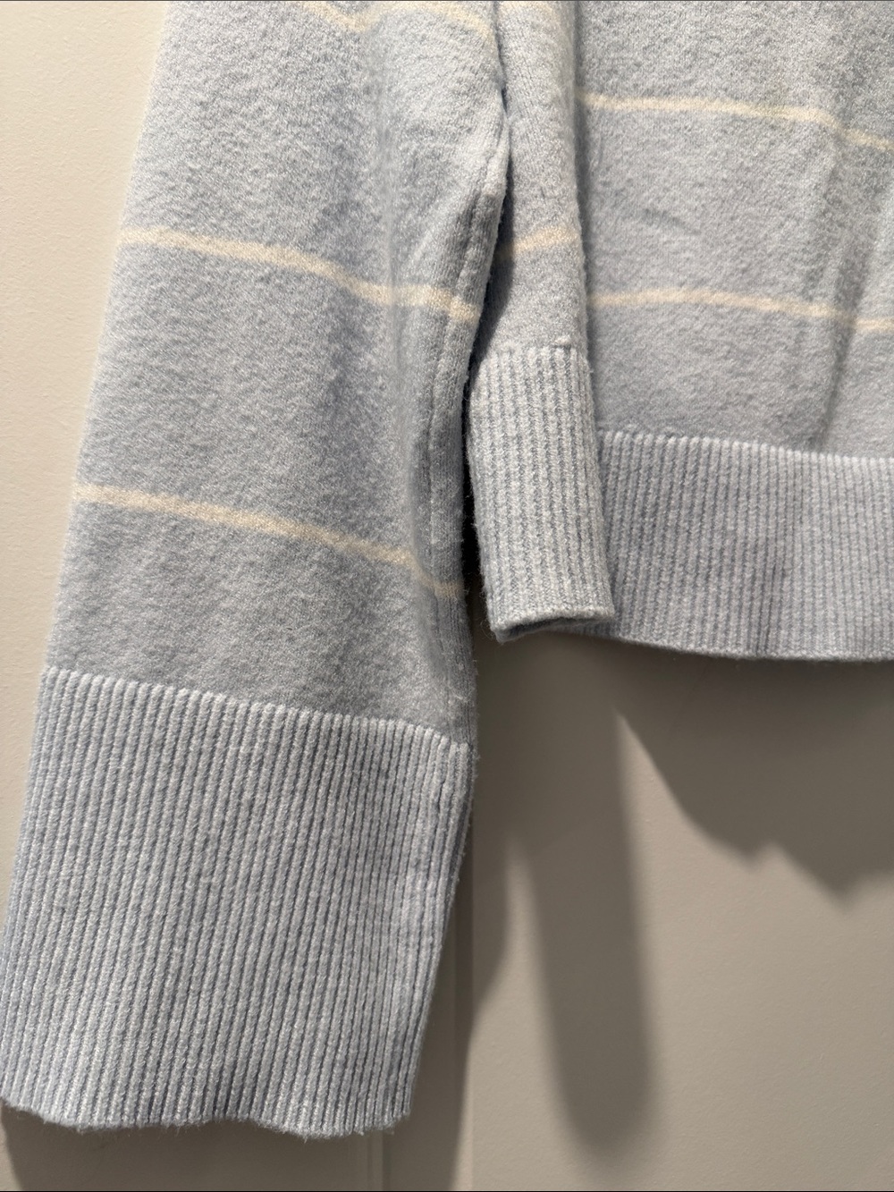 Hippie Rose Light Blue Striped Cropped Crewneck Sweater - Picture 4 of 7